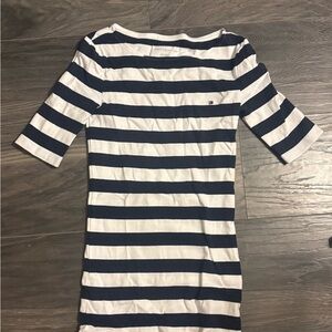 Tommy Hilfiger Navy & White Striped Tee Top